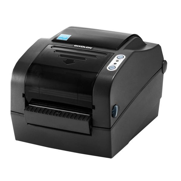 Imprimante d'étiquettes à transfert thermique ou thermique direct Bixolon 4 pouces, support de ruban jusqu'à 74 m, gris, Bluetooth, SLP-TX420BG