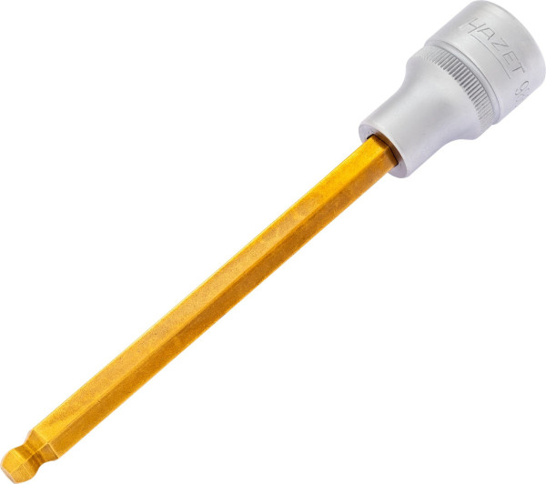 Douille tournevis Hazet, carré creux 12,5 mm, profil à six pans creux, 7 mm, version longue avec tête sphérique, 986KK-7