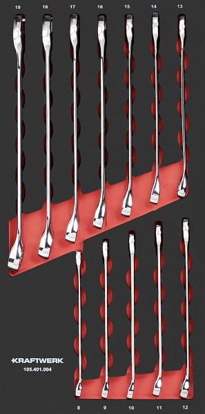 Jeu de clés mixtes Kraftwerk PRO LINE EVA 12 pièces. Insert 20x40, 105.401.004