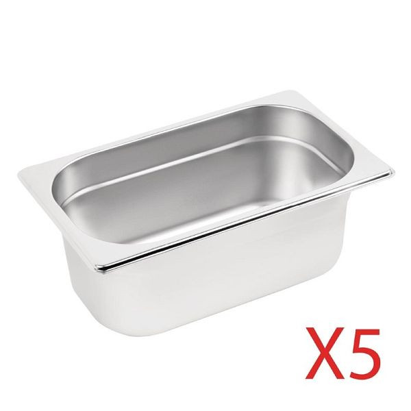 Ensemble de conteneurs GN Vogue 5x GN1 / 4 100mm, S407