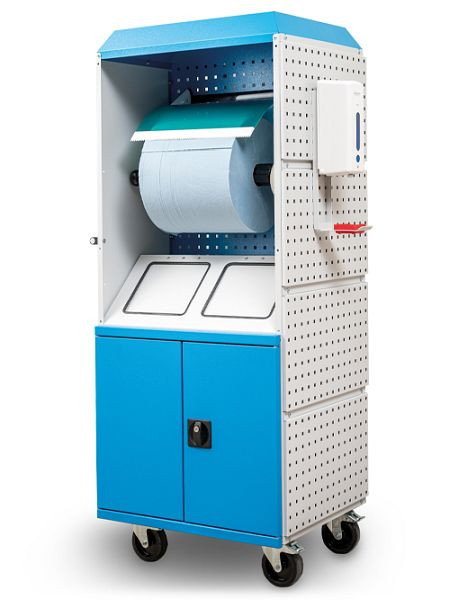 Station de nettoyage Bedrunka+Hirth Kubik 5S, dimensions (LxPxH) : 690 x 530 x 1690 mm, intérieur : 2 x poubelles en tôle d'acier galvanisée, 86.CLEAN5S-1A
