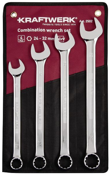 Jeu de clés plates Kraftwerk 24-32 mm, 4 pièces, dans une pochette enroulable, 3501-58R