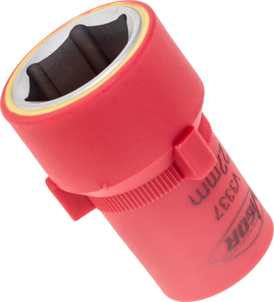 VIGOR Insert de clé à douille VDE, carré creux 12,5 mm (1/2 pouce), profil à six pans extérieurs, 22 mm, V3337