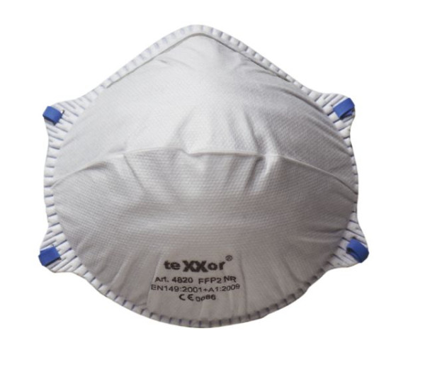 Masque anti-poussières fines teXXor FFP2 "NR" avec pince-nez, paquet de 240, 4820
