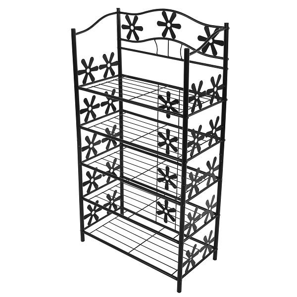 Etagère Mendler étagère métal étagère à chaussures étagère debout Genève, 5 étagères, hauteur 112cm, 29369