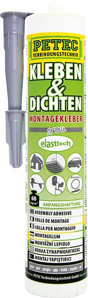 Petec Glue & Dense, Gris, 290 ml, VE: 12 pièces, 94629