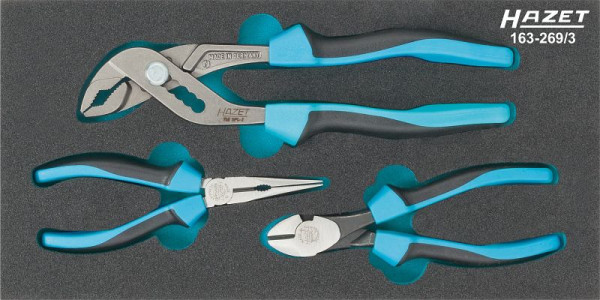 Jeu de pinces Hazet, nombre d'outils : 3, nombre d'outils : 3, nombre total d'outils : 3, pièce de rechange : 163-269L, accessoires : 165-L, 163-269/3