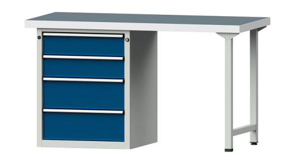 Établis ANKE Établi combiné, modèle 816 V, 1500 x 700 x 850 mm, RAL 7035/5010, UBP 50 mm, 415.010