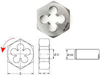 Écrou hexagonal BAER M 22 x 2,5 - GAUCHE - HSS, 111502012