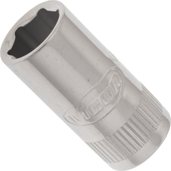 Insert de clé à douille VIGOR, carré creux 6,3 mm (1/4 pouce), profil à six pans extérieurs, 8 mm, V2420N