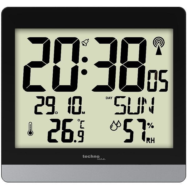 Horloge murale radiocommandée Technoline avec possibilités de réglage manuel, dimensions (LxHxP): 200 x 189 x 29 mm, WS 8014