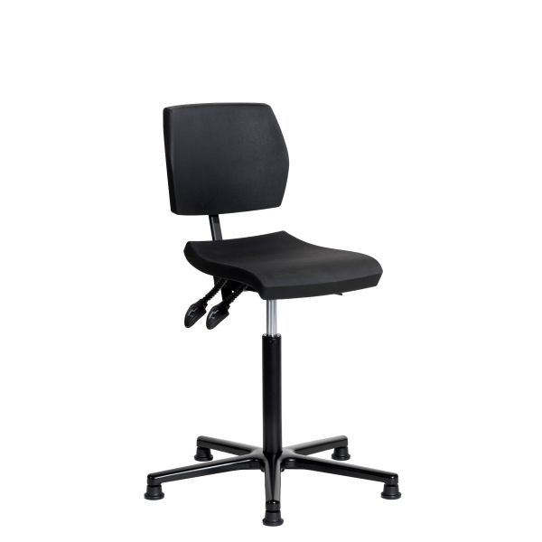 Chaise de travail SOFAME ERGOSLIM sur patins, hauteur d'assise 42-56 cm, avec réglage de la profondeur d'assise, piètement en aluminium, W050100022