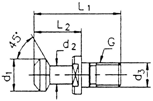 Tirette MACK MAS-BT 50, 45°, M24, sans trou, 13-9882B-50-45