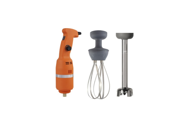 Mixeur plongeant Schneider orange avec bâton mélangeur et fouet, MIX 250VSS, 20L, 250W, 153620