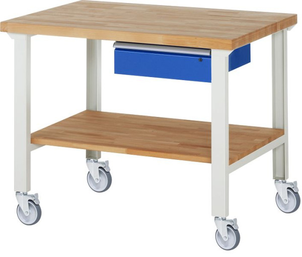 Etabli mobile RAU 7001A7, 1250x900x1000mm, 4 roulettes pivotantes, 05-7001A7-129B4S4.11