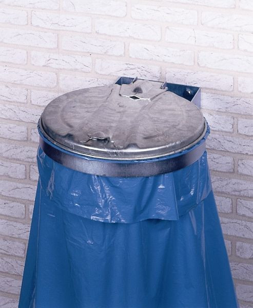 Support VAR, collecteur de déchets galvanisé avec couvercle en métal galvanisé, 10911