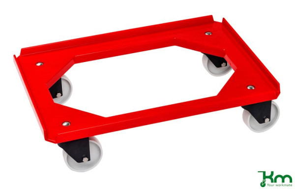 Chariot Kongamek 615 x 415 x 170 mm, rouge, 4 roulettes, KM683