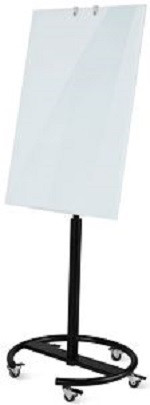 Tableau blanc en verre Twinco TWIN Mobile, blanc / noir, 600 x 900 mm, 5642-2
