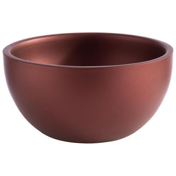 Bol APS -LEVANTE-, Ø 17 cm, hauteur : 8,5 cm, acier inoxydable, couleur : rouge cuivre, 0,9 litre, double paroi, 40704
