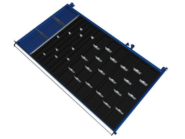 Kit de matériel de séparation KLW pour tiroirs hauteur 50 mm dans armoire SKB, taille d'armoire 1201 x 750 mm L x P, SKB-B05-032