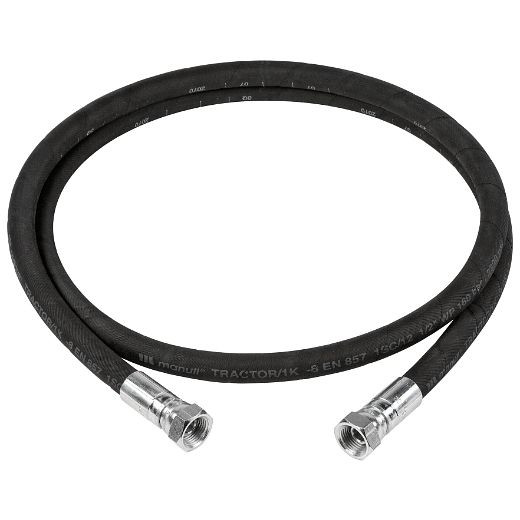 Tuyau en caoutchouc ELMAG 1/2', 2 mt., 150 bar pour pompes à huile à air comprimé POP, 12,7x18,5 mm, raccords IT 1/2' x AG 1/2', 33081
