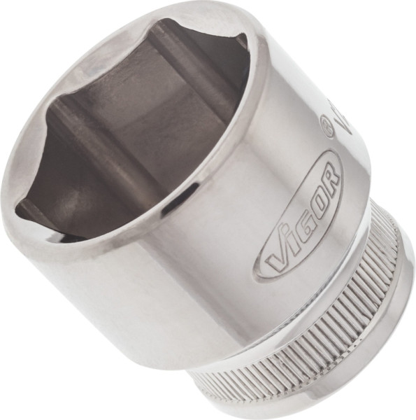Insert de clé à douille VIGOR, carré creux 10 mm (3/8"), profil à six pans extérieurs, 24 mm, V2261N