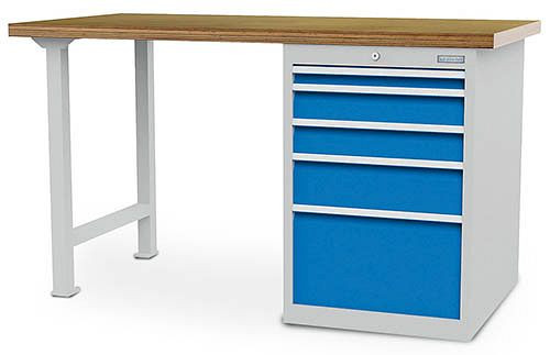 Établi en rangée Bedrunka+Hirth R 18-24, 1x50 VA, 2x100 EA, 1x150VA, 1x300VA, tiroir à extension complète 100%, 2000 x 750 x 859 mm, 03.20.580.5V