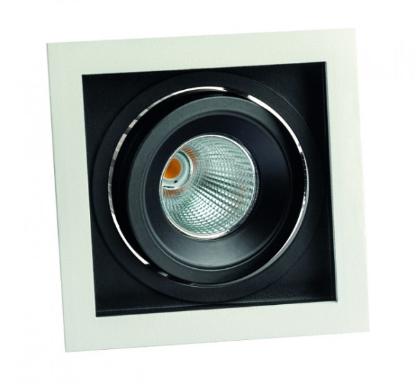 rutec Projekt CORU - 50K LED - spot encastré, cardanic, carré, IP20 - blanc, 1 - flamme, PEG501