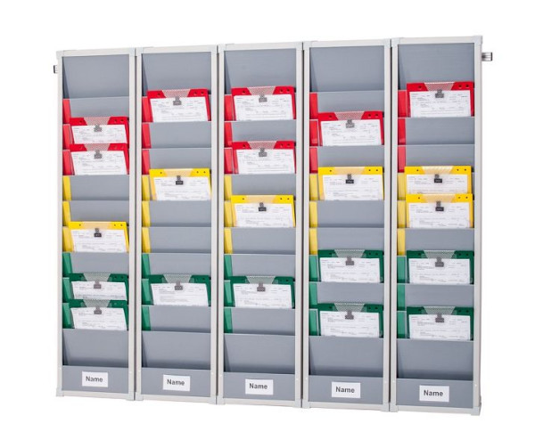 Tableau enfichable Eichner basé sur le principe Kanban, gris clair, tableau de 5, longueur : 170 cm, 9089-00011