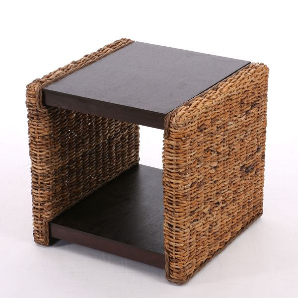 Mendler table d'appoint table de chevet tabouret Lucca rotin, tissage banane, 27255