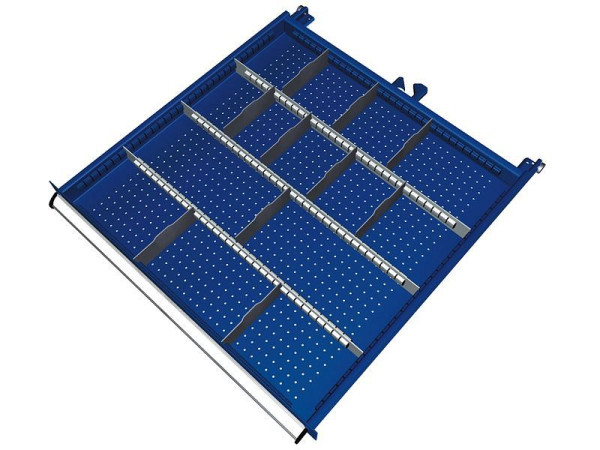 Kit de matériel de séparation KLW pour tiroirs hauteur 75 mm dans armoire SGB, taille d'armoire 725 x 750 mm L x P, SGB-B06-042