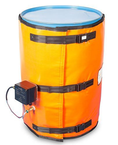 Chemise chauffante DENIOS pour fûts de 200 l, protection antidéflagrante T4, thermostat, 1800 - 1950 mm, 540 watts, 280-714
