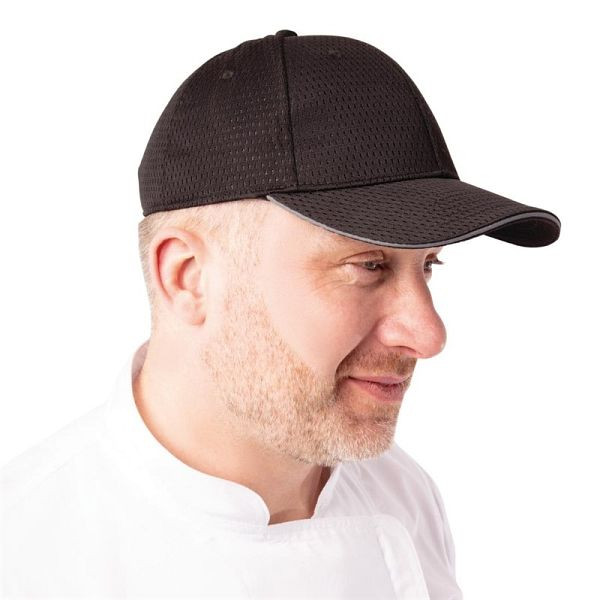 Casquette de baseball Chef Works Cool Vent noir-gris, A942