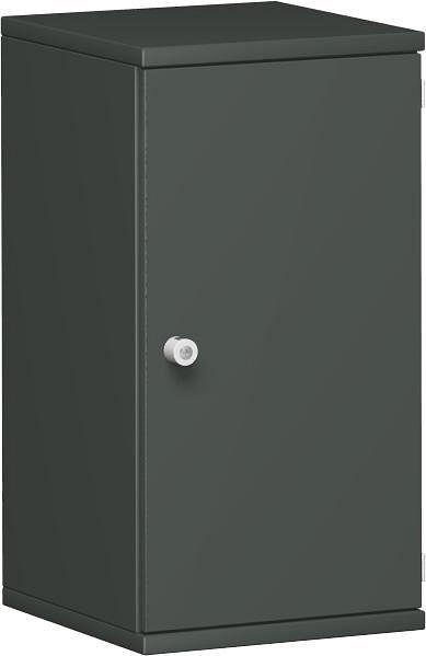 geramöbel armoire à portes battantes 1 étagère décorative, verrouillable, serrure à gauche, 400x425x768, graphite/graphite, N-10DL204-GG