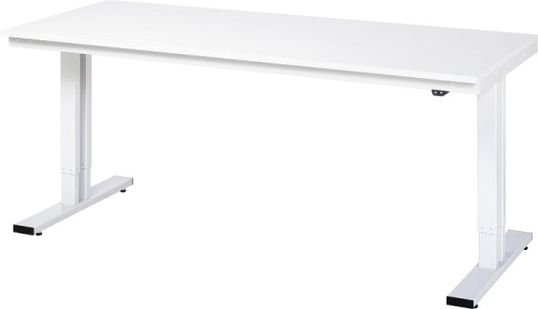 Table de travail RAU série adlatus 300 (réglable électriquement en hauteur), plaque en mélamine EGB, 2000x720-1120x800 mm, 08-WT-200-080-ME