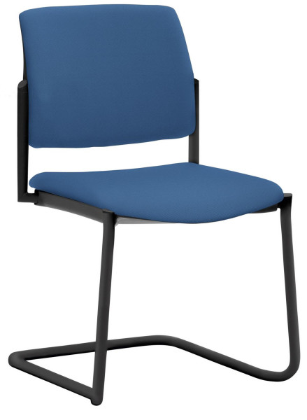 Mayer Sitzmöbel chaise empilable, structure luge noir, bleu, 2518_F3_30612