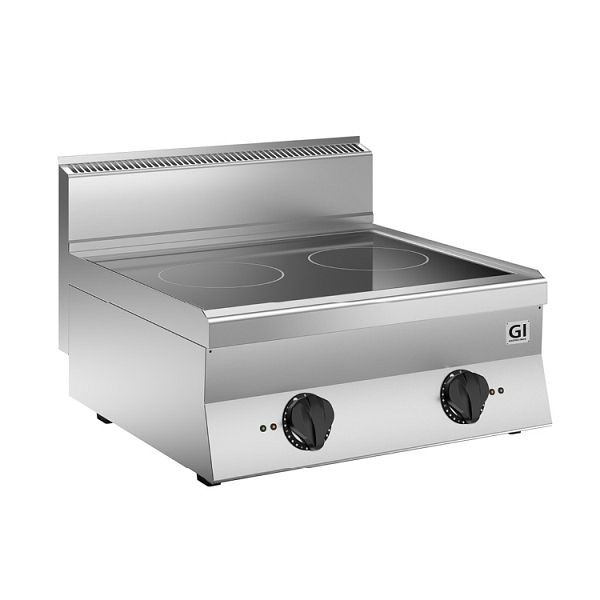 Table de cuisson à induction Gastro-Inox 650 &quot;Haute Performance&quot; avec 2 zones de cuisson, 70cm, modèle de table, 160.030