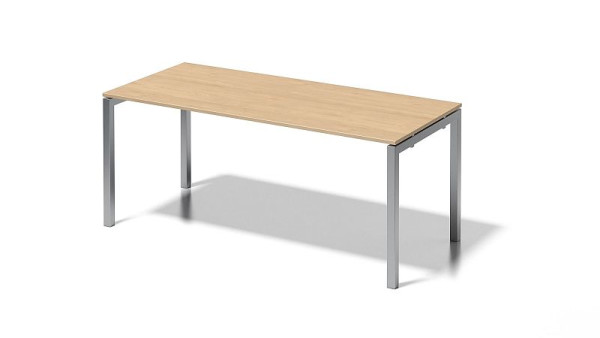 Bureau Bisley Cito, structure en U hauteur fixe 730 mm, H 19 x L 1800 x P 800 mm, érable/argent, DUF1808MP355