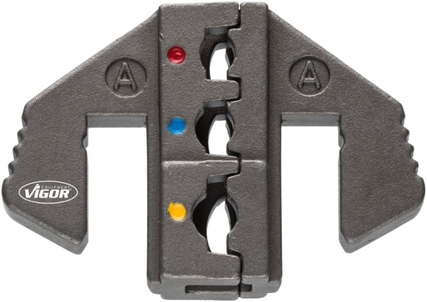Insert à sertir VIGOR A : pour cosses de câble isolées de 0,5 à 6,0 mm2 (rouge, bleu, jaune), V2499-A