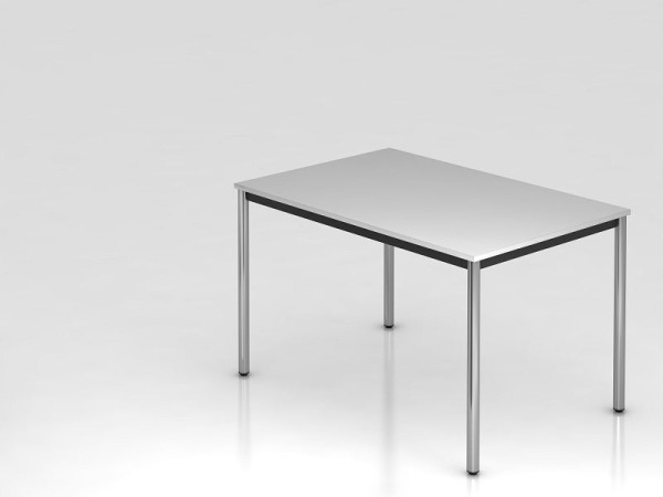 Table de réunion Hammerbacher base ronde 120x80 gris/chrome, forme rectangulaire, VDR12/5/C