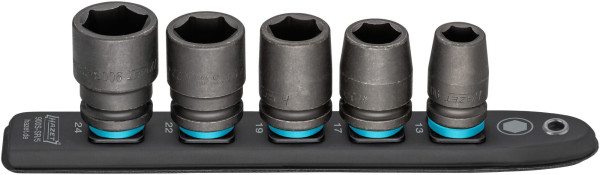 Hazet SmartRail, carré creux 12,5 mm (1/2 pouce), profil de traction hexagonal externe, nombre d'outils : 5, 13-24, 900S-SR/5