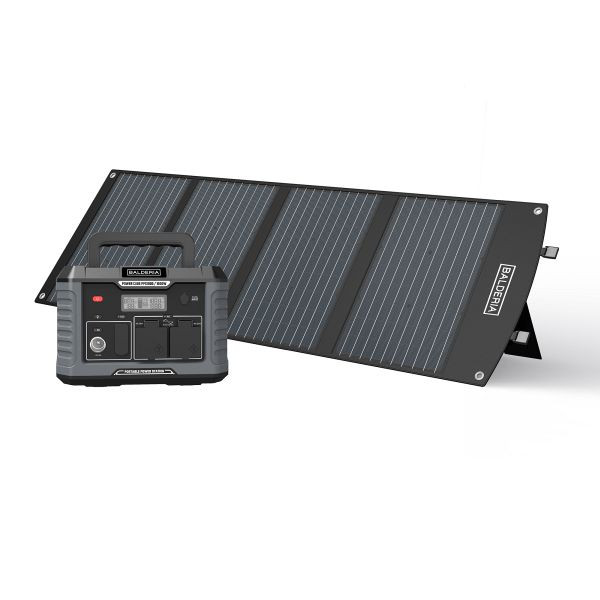 Centrale électrique mobile Balderia, 120 W, 933 Wh, 4 paquets de cellules solaires de 30 W chacun, couleur : noir, PPS1000-SP120