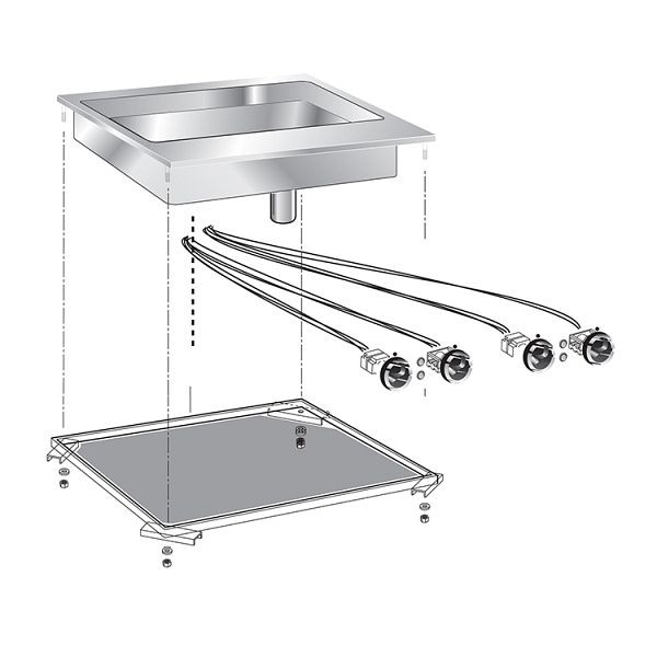 Cocotte multifonctionnelle encastrable Gastro-Inox, 60cm, 160.551