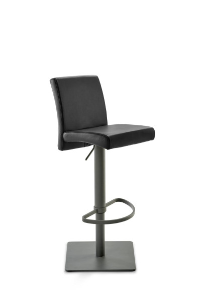 Tabouret de bar et de comptoir Mayer Sitzmöbel , structure laquée gris, coque d'assise rembourrée, hauteur d'assise 53 - 79 cm, graphite, 1286_14_30480