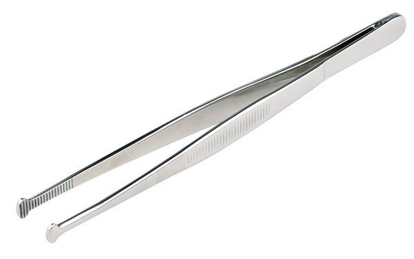 Pincette APS, 14,5 x 1 cm, acier inoxydable, polie, surface de préhension nervurée, pointes arrondies à l'avant, 75808