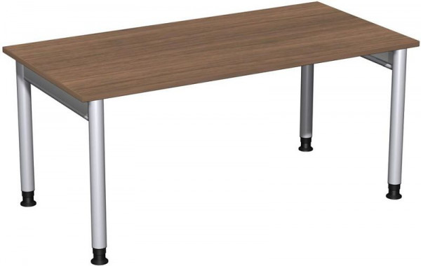 bureau geramöbel réglable en hauteur, 1600x800x680-820, noyer/argent, N-657103-NS