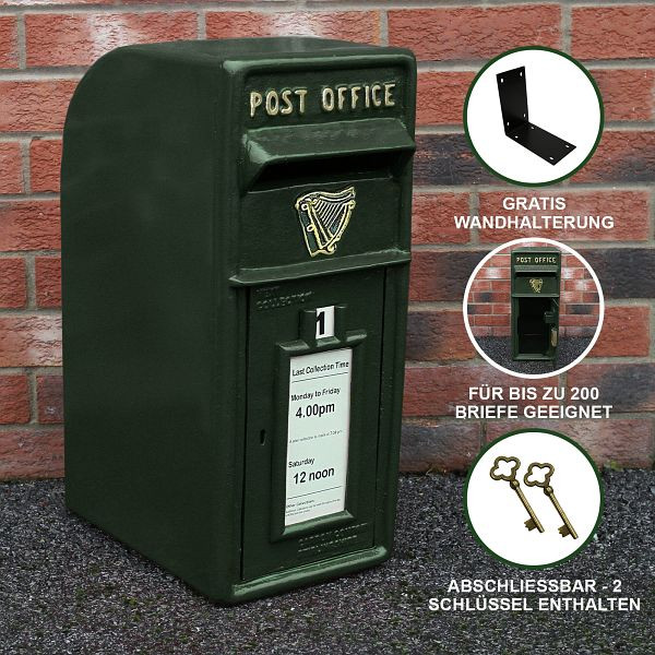 Boîte aux lettres Monster de style irlandais, vert, 27176