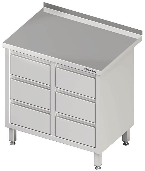 Armoire à tiroirs Stalgast avec 2x3 tiroirs, 840x700x850 mm, sans dosseret, soudée, VAS08715