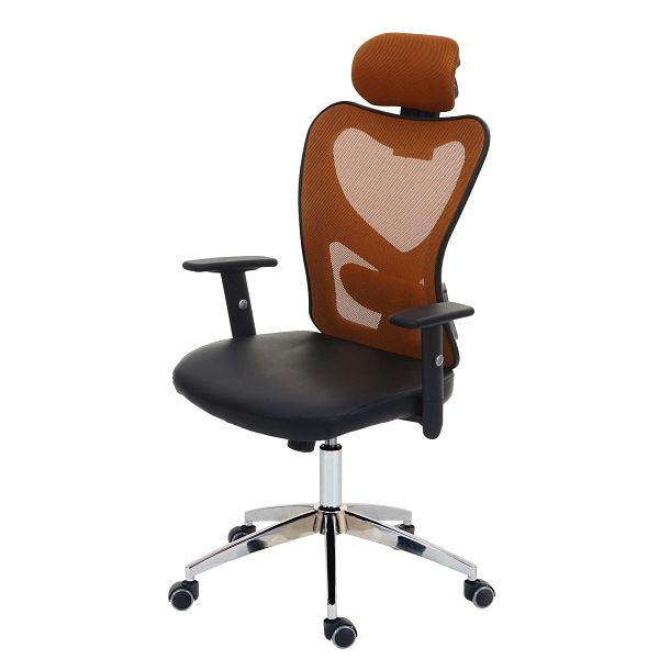 Chaise de bureau professionnelle Mendler Atlanta, chaise de direction, chaise pivotante, chaise de bureau, simili cuir, marron, 74771