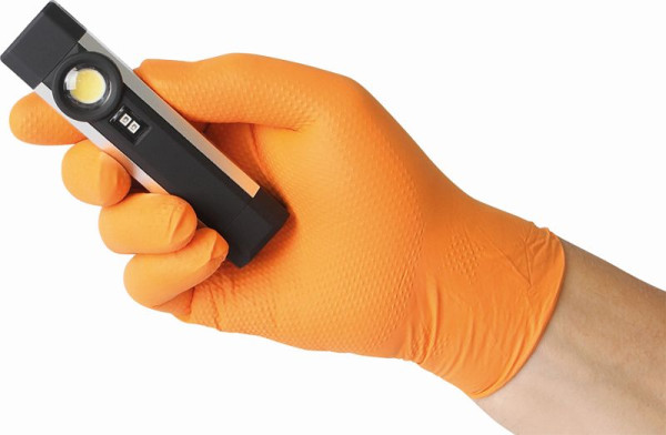 Gants jetables Tiger Grip en nitrile orange "TIGER GRIP" taille S (100 pièces), TIGER GRIP S